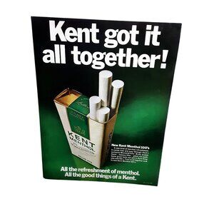 1970 Kent Menthol Cigarettes Vintage Print Ad Retro Tobacco Wall Art